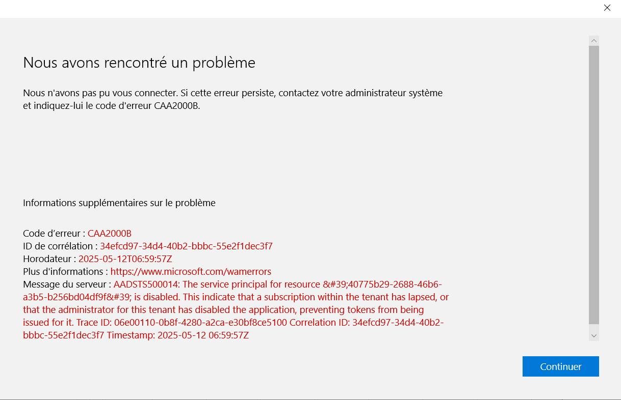 Office classic erreur « 4usqa »/ »CAA2000B » – Delixir Pro /Blog